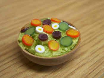 Salad in Wood Salad Bowl - F83