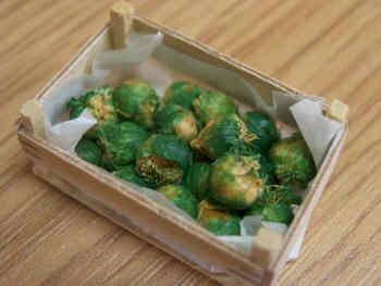 Brussels Sprouts in wood box - F97