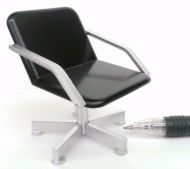 Back Wash Chair - Black Seat/Silver Frame - HD5B/S 