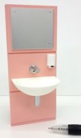 Wall Mounted Handwash Basin Unit in Pink - M266P