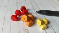 Dumbbells Set - Hexagonal - Red, Orange & Yellow - M376ROY