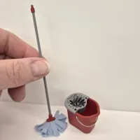 Mop and Bucket -Red/Grey - M77