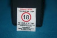 Tattoo Age Limit Sign - TS7