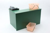 Checkout Desk in Green with Till and Baskets - S41 GREEN