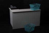 Checkout Desk in White with Till and Baskets - S41 WHITE