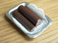 Chocolate Swiss Rolls in tray - S21