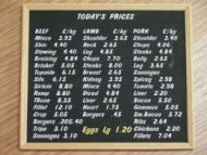 Butchers Prices Menu - S51