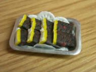 Iced Fruit Cake slices in tray - S53