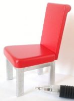 Coffee Shop Chair - Red & Silver - S107R